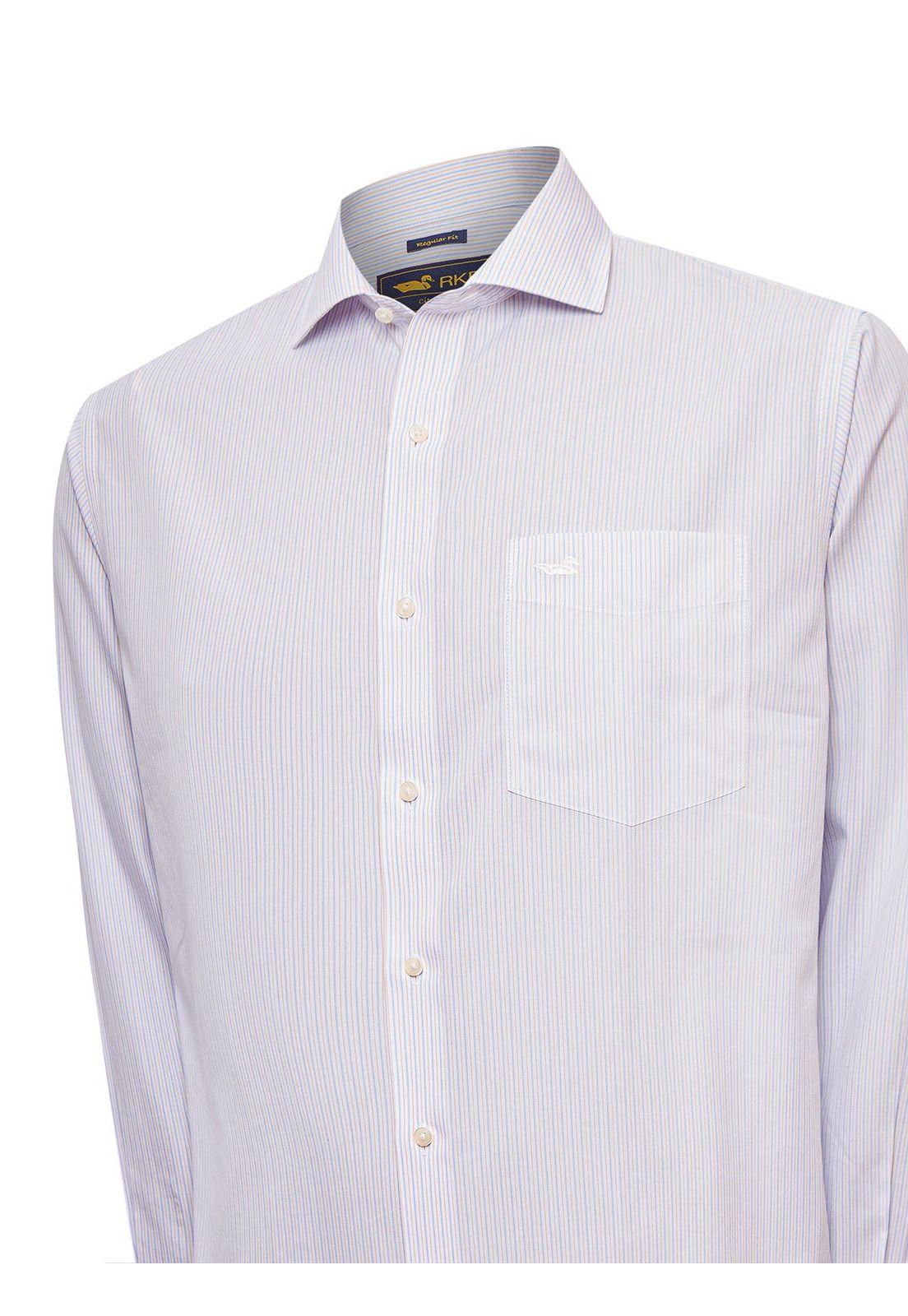 Camisa Libre de Arrugas Algodón Hombre Beige-4