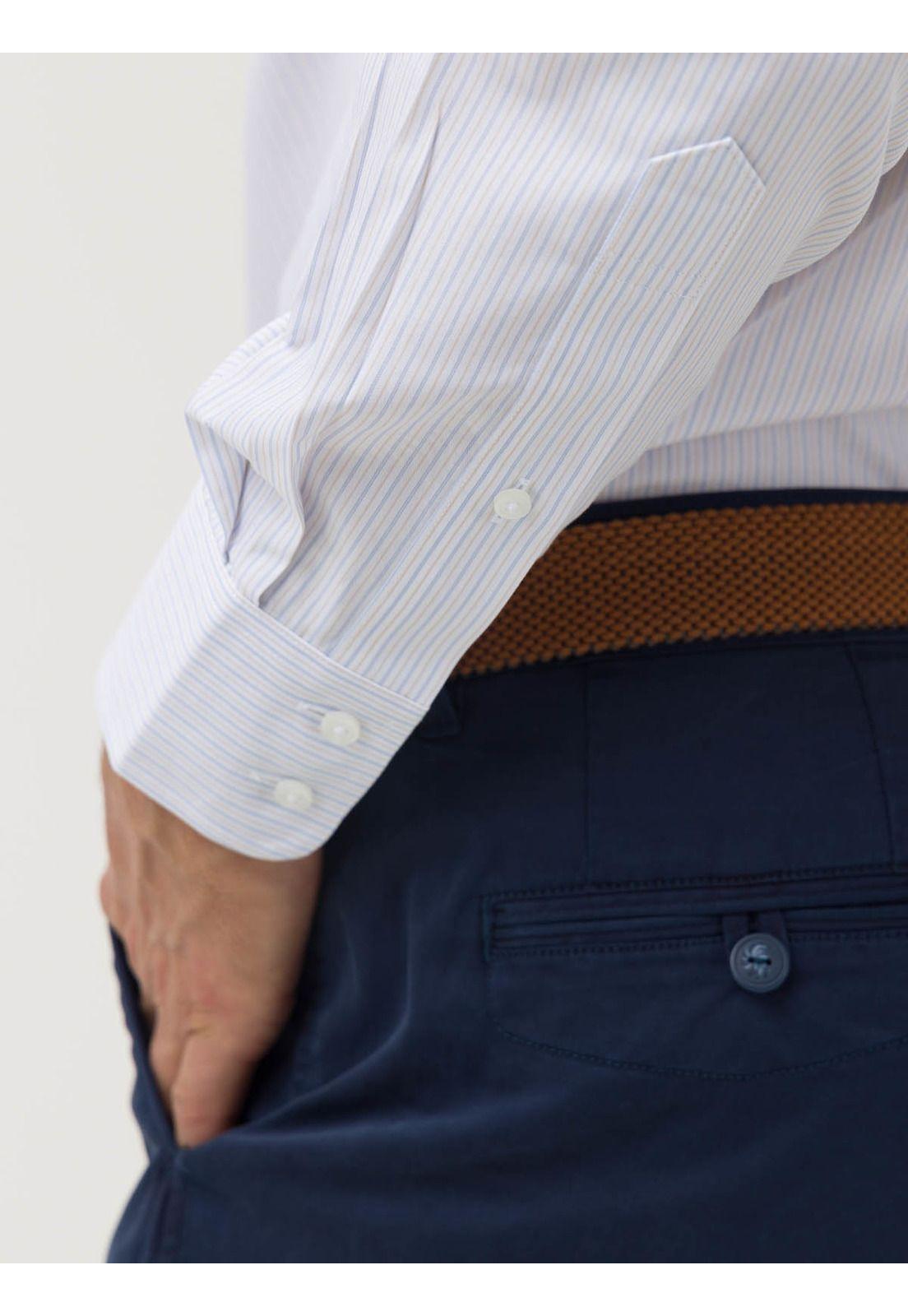 Camisa Libre de Arrugas Algodón Hombre Beige-8