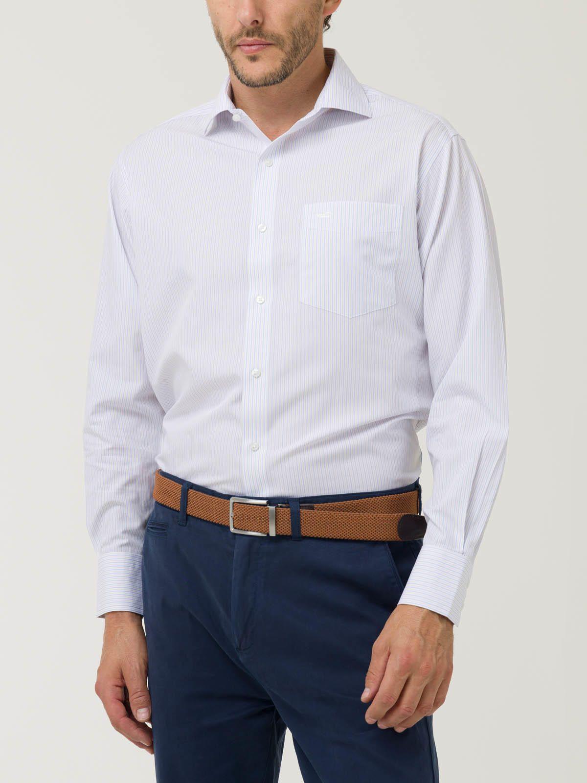 Camisa Libre de Arrugas Algodón Hombre Beige-5