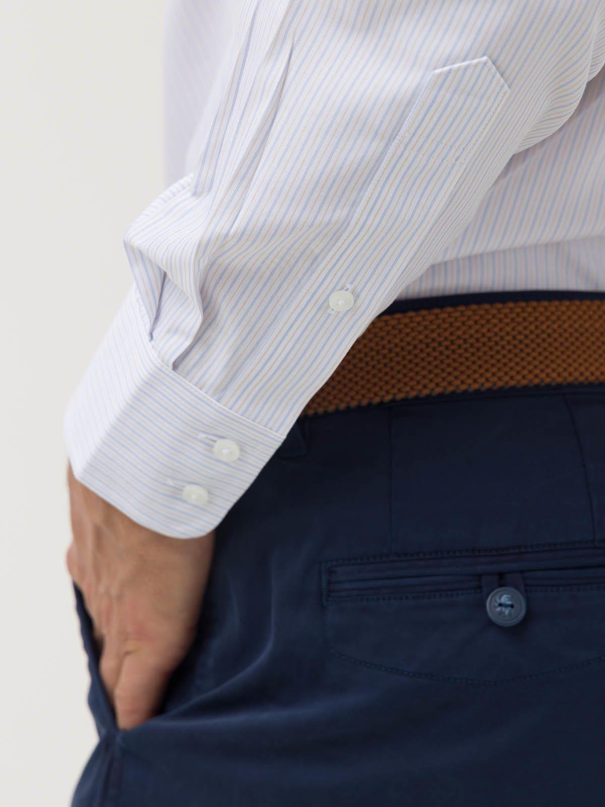 Camisa Libre de Arrugas Algodón Hombre Beige-8