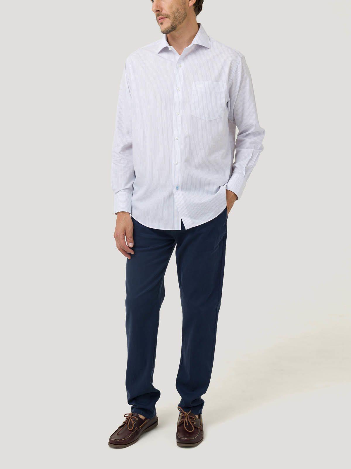 Camisa Libre de Arrugas Algodón Hombre Beige-9