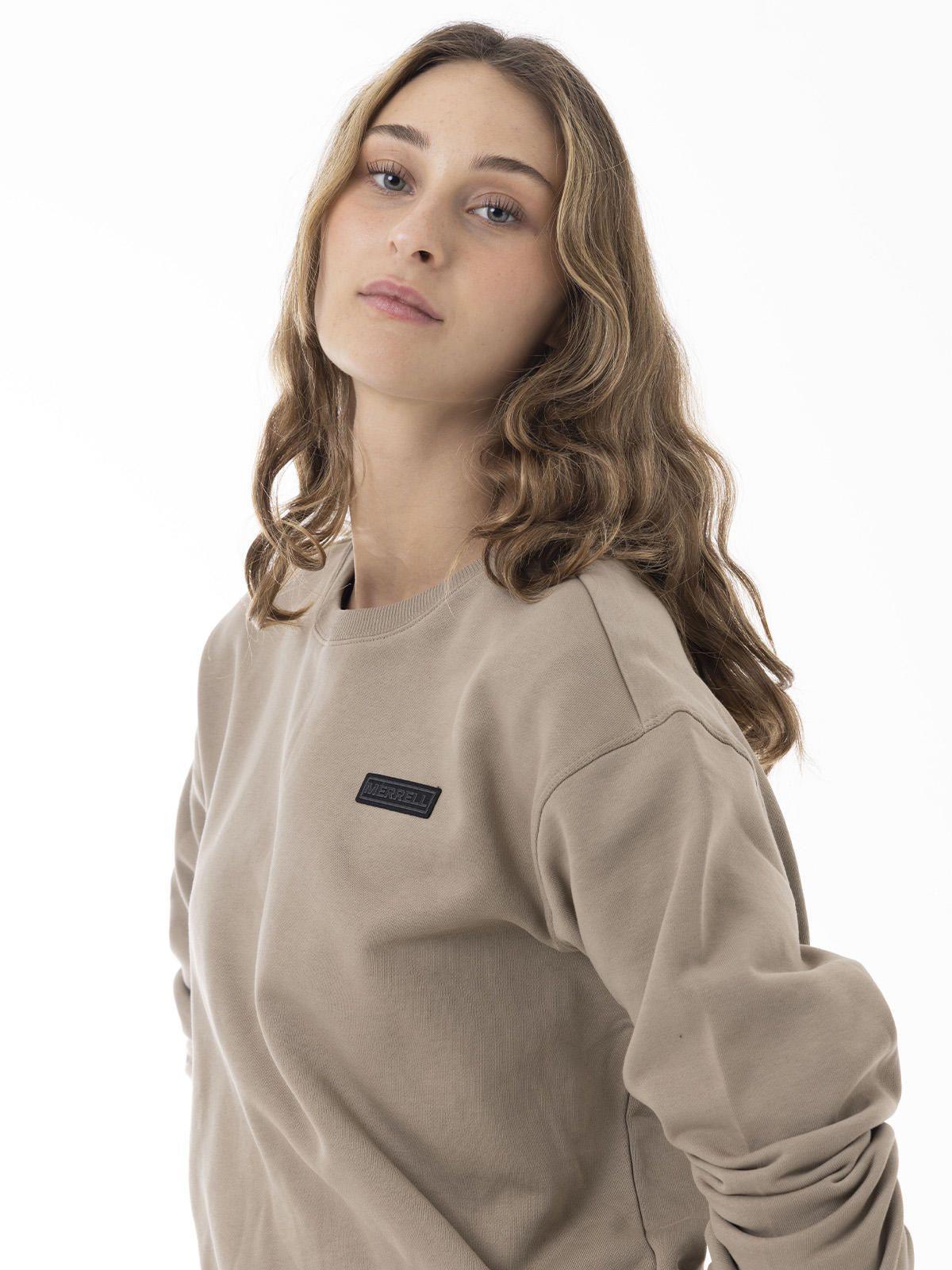 Polerón Mujer Urban Essential Crewneck Beige-3