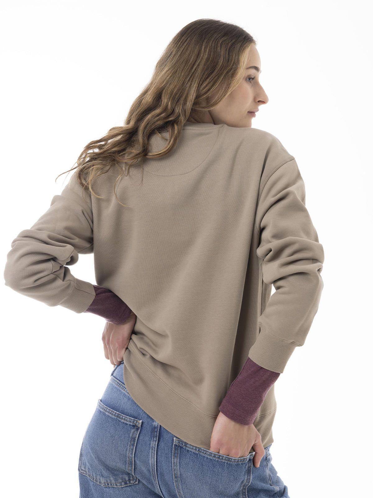 Polerón Mujer Urban Essential Crewneck Beige-5