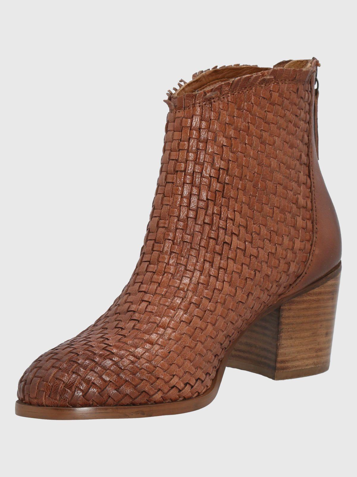 Botín Cuero Café Claro Mujer Veras -3