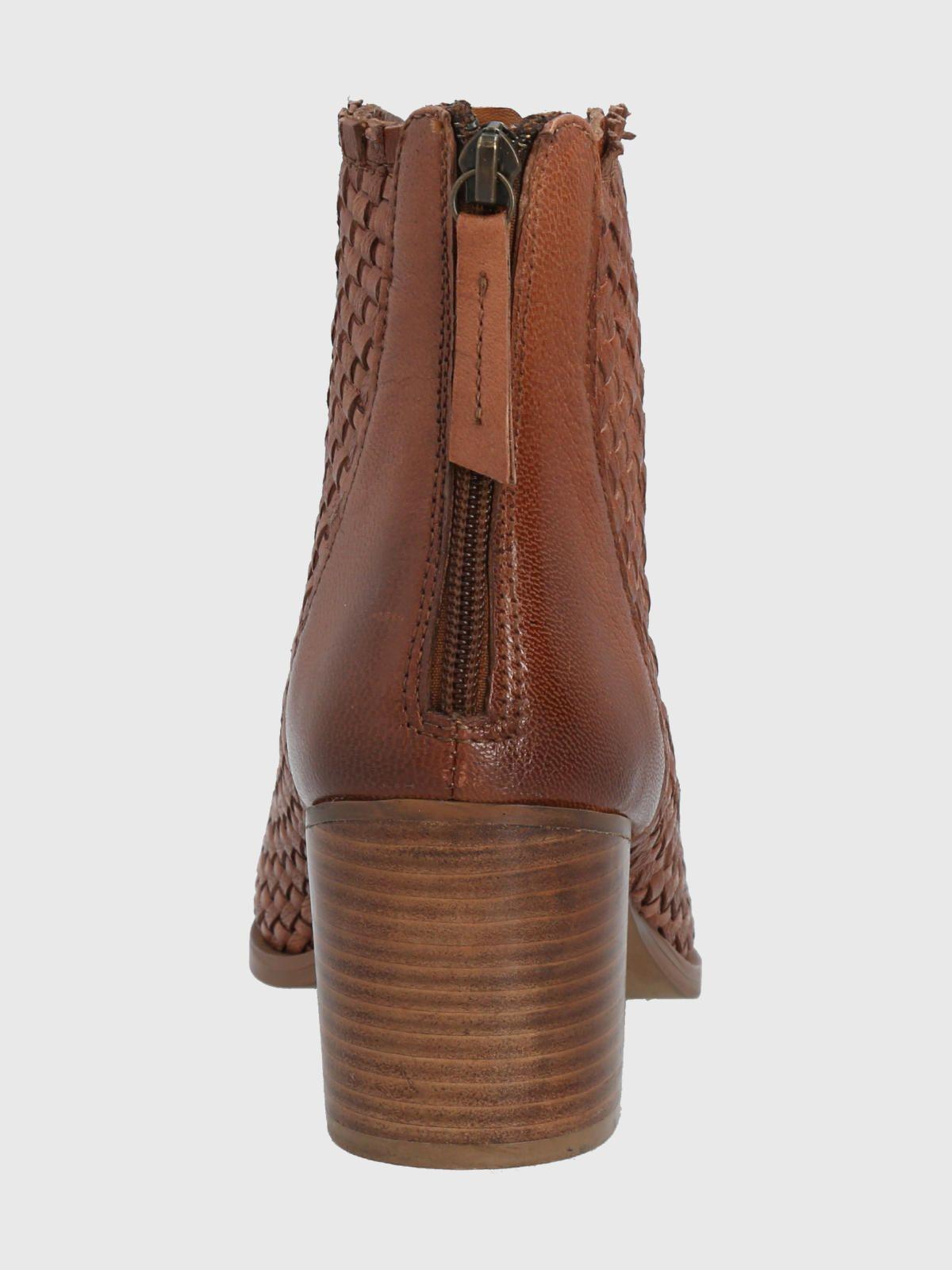 Botín Cuero Café Claro Mujer Veras -5