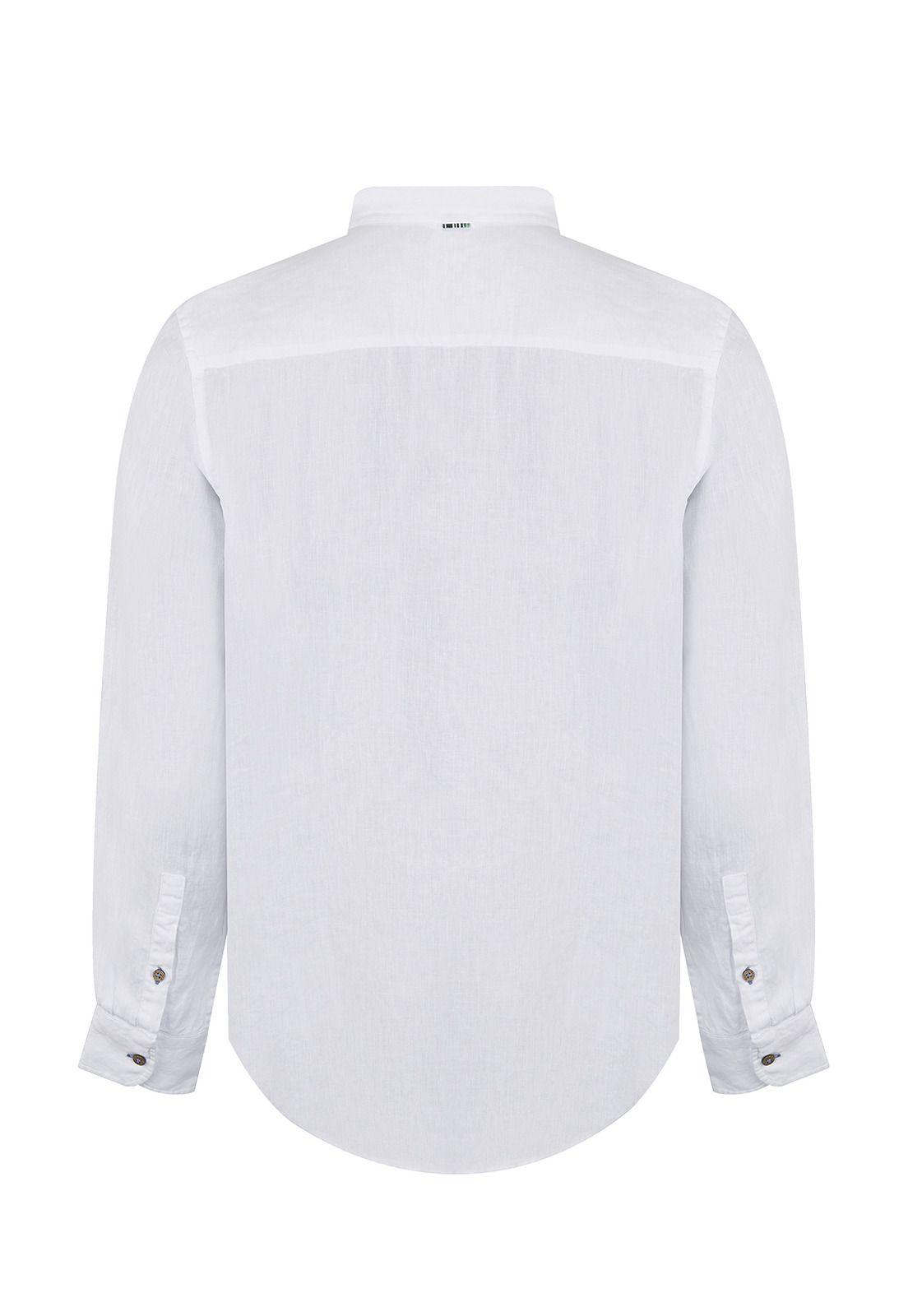 Camisa Lino Orgánico Blanco Linenmao Hombre -1