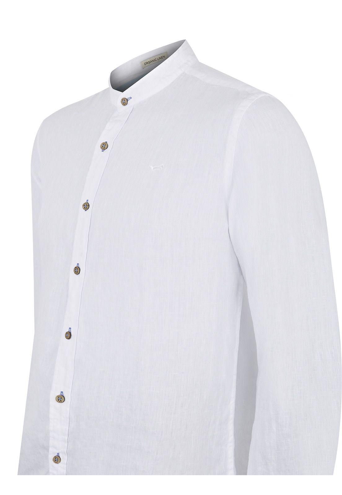 Camisa Lino Orgánico Blanco Linenmao Hombre -3