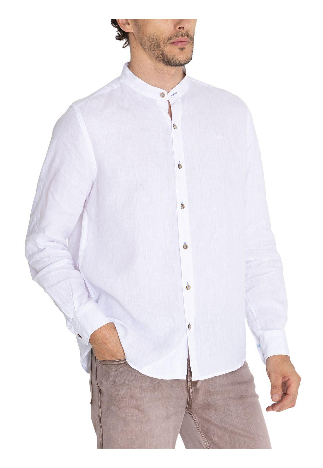 Camisa Lino Orgánico Blanco Linenmao Hombre -6