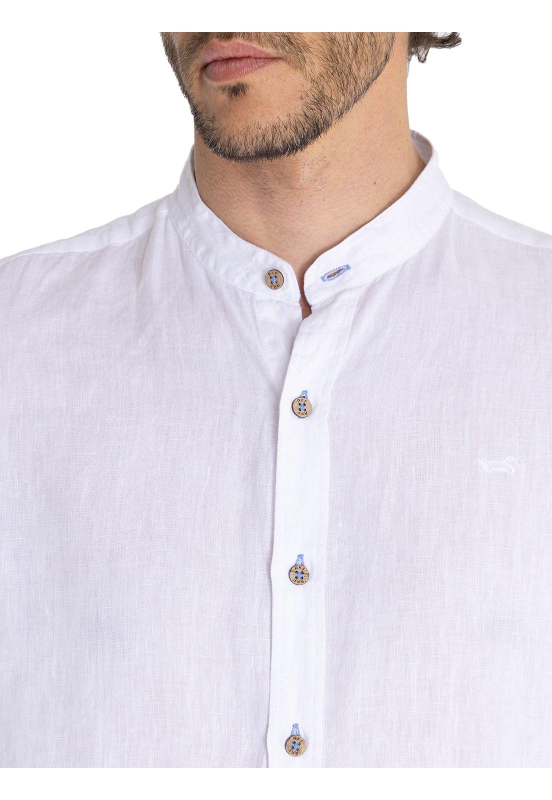 Camisa Lino Orgánico Blanco Linenmao Hombre -8