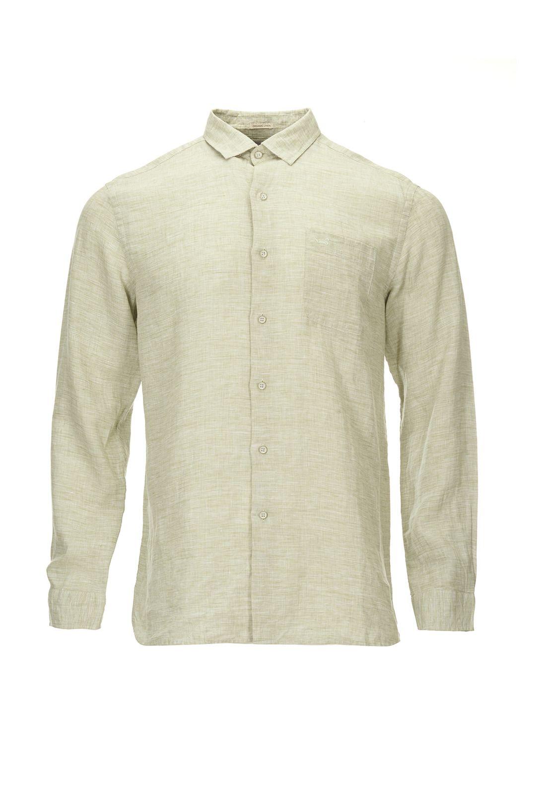 Camisa Lino Orgánico Hombre Linentxtre Verde-0
