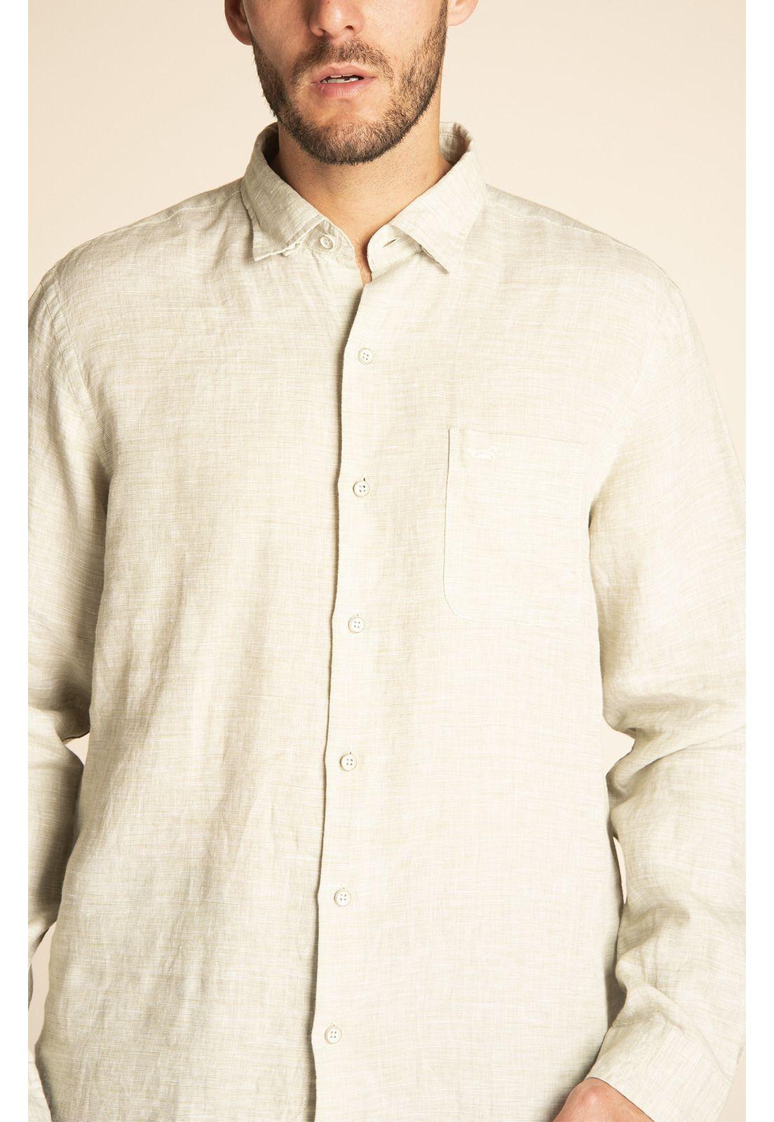 Camisa Lino Orgánico Hombre Linentxtre Verde-3