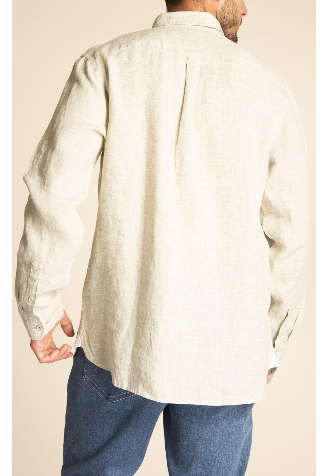 Camisa Lino Orgánico Hombre Linentxtre Verde-7