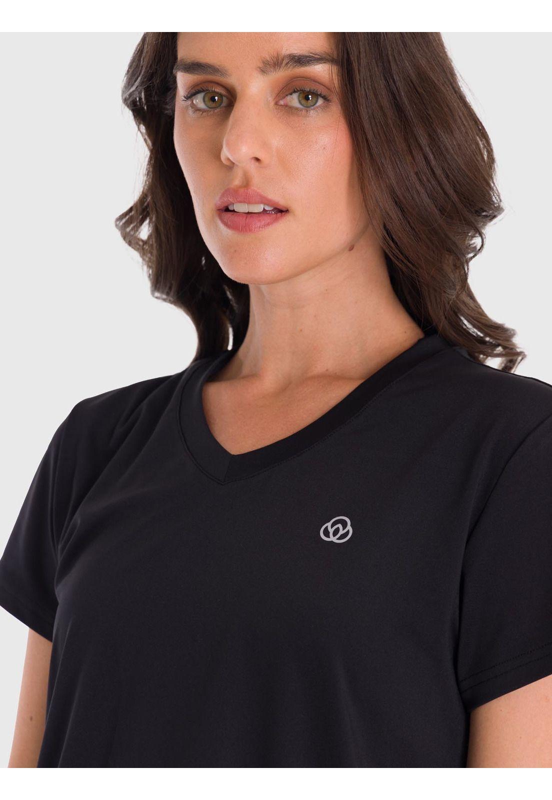 Polera deportiva Mujer V Neck Negro-1
