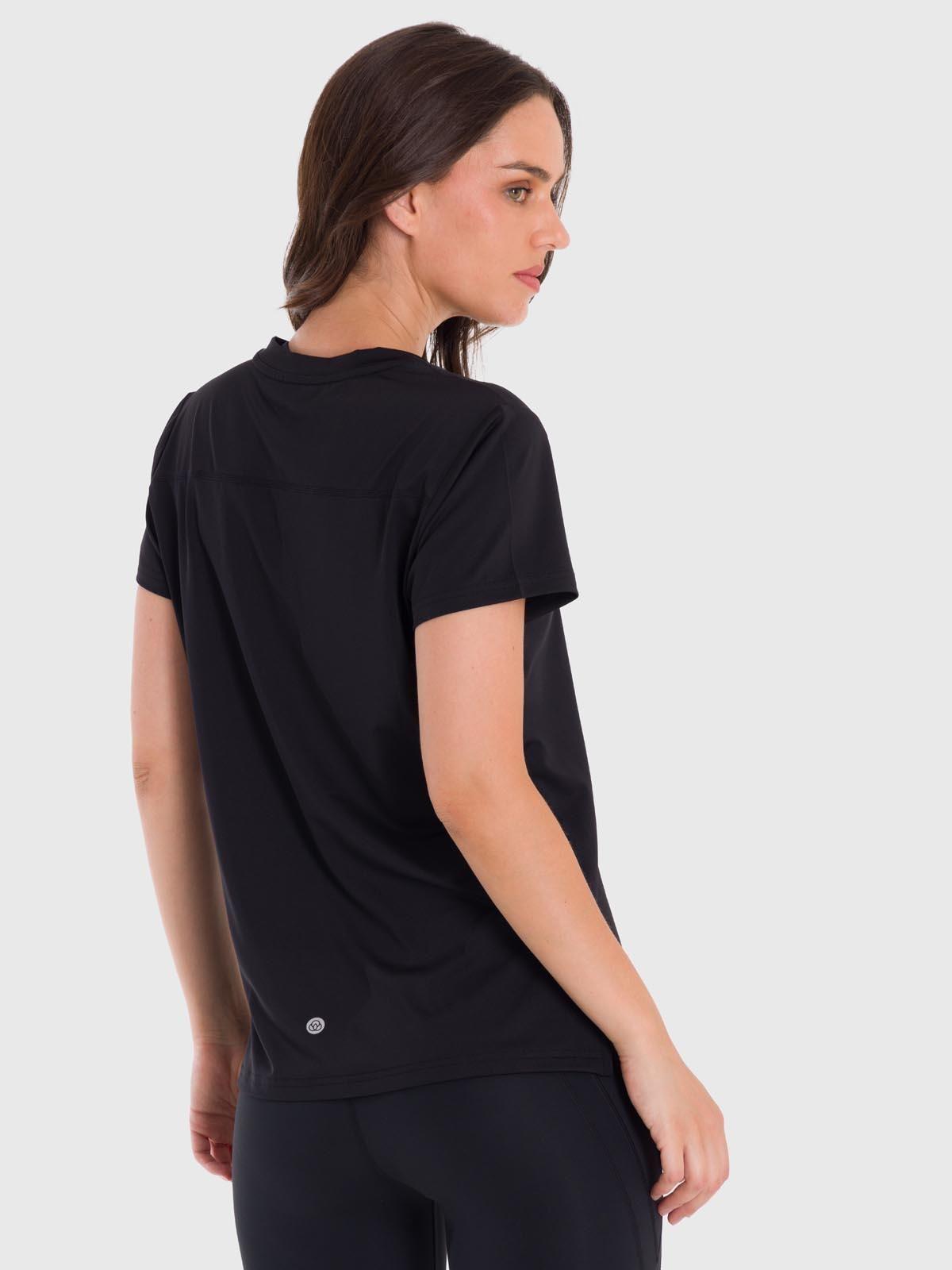 Polera deportiva Mujer V Neck Negro-3