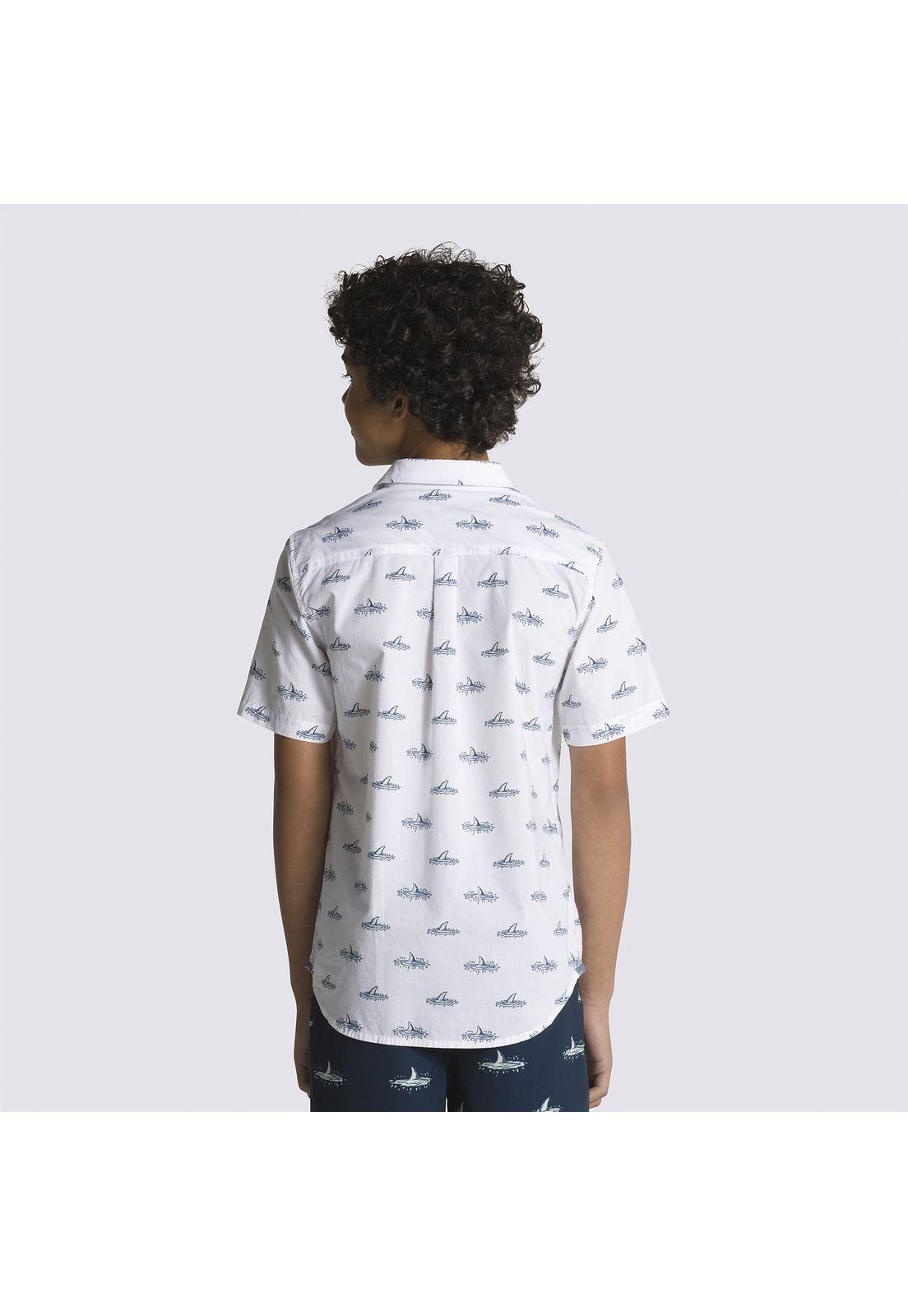 Polera Manga Corta Shark Fin Woven Ss Blanco Niño-1