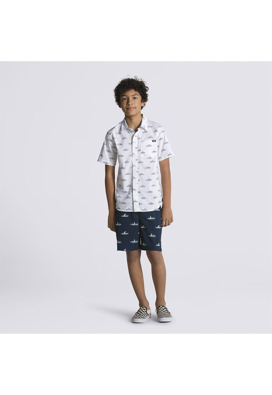 Polera Manga Corta Shark Fin Woven Ss Blanco Niño-3