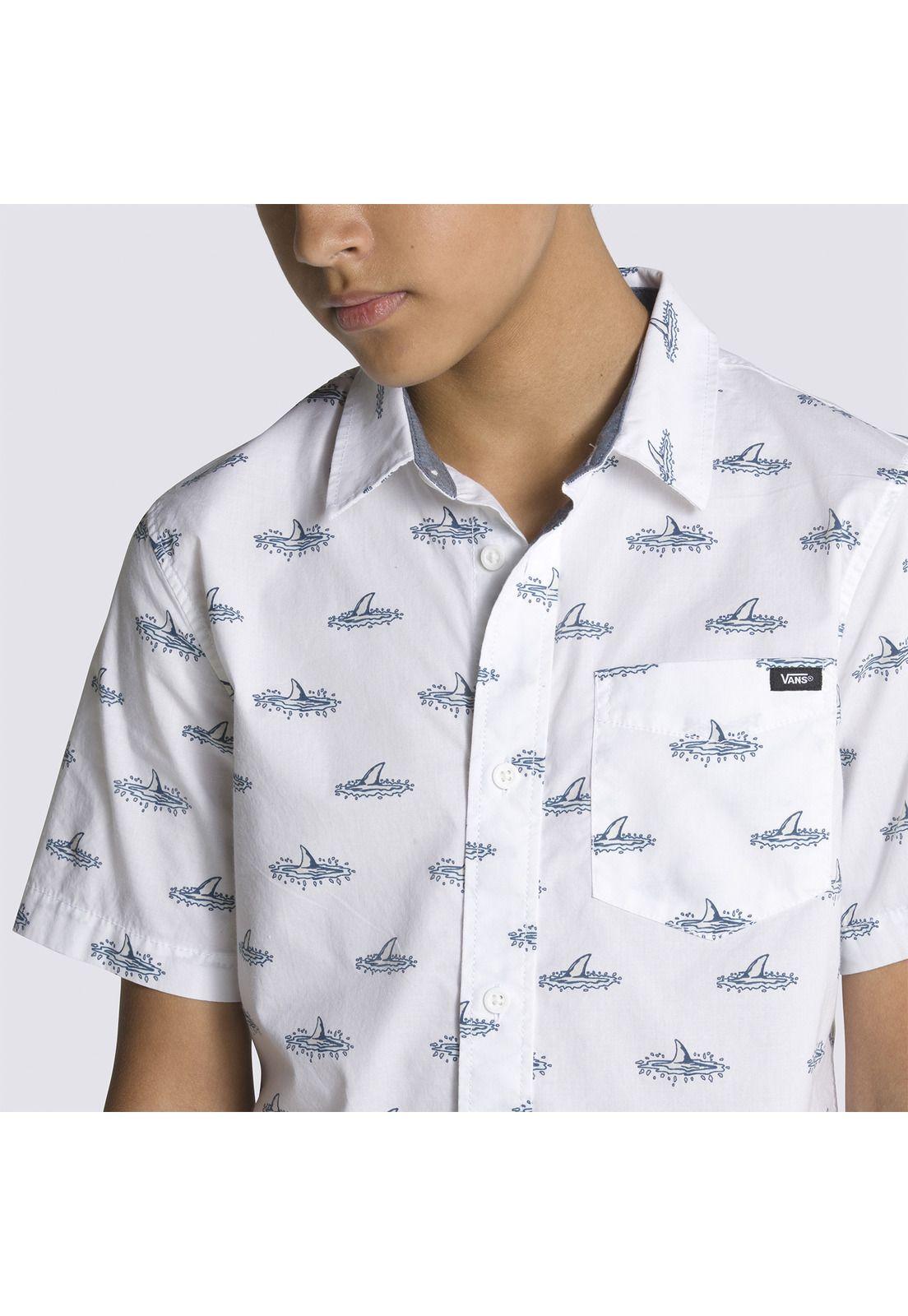 Polera Manga Corta Shark Fin Woven Ss Blanco Niño-4