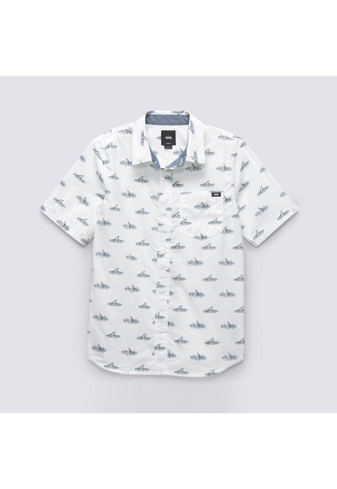 Polera Manga Corta Shark Fin Woven Ss Blanco Niño-5