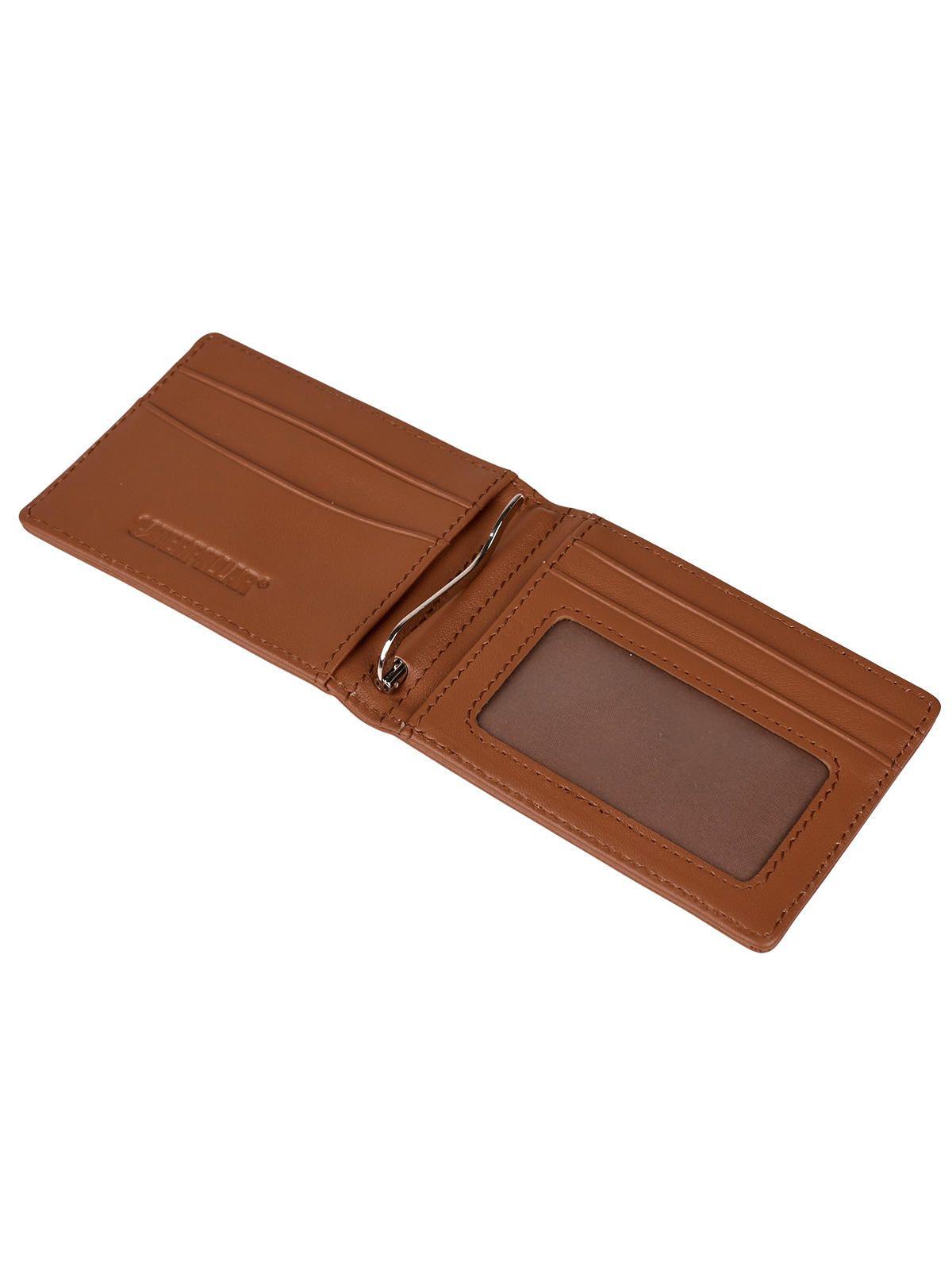Billetera de Cuero Hombre Sydney con Clip Cognac-3