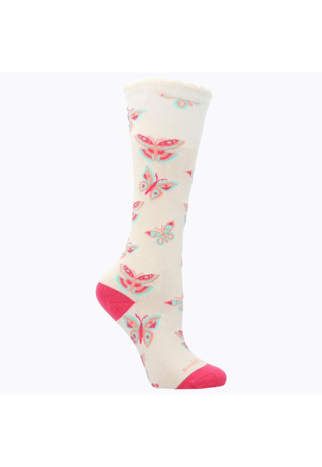 Calcetín Algodón Niña Kh Butterfly Beige-0