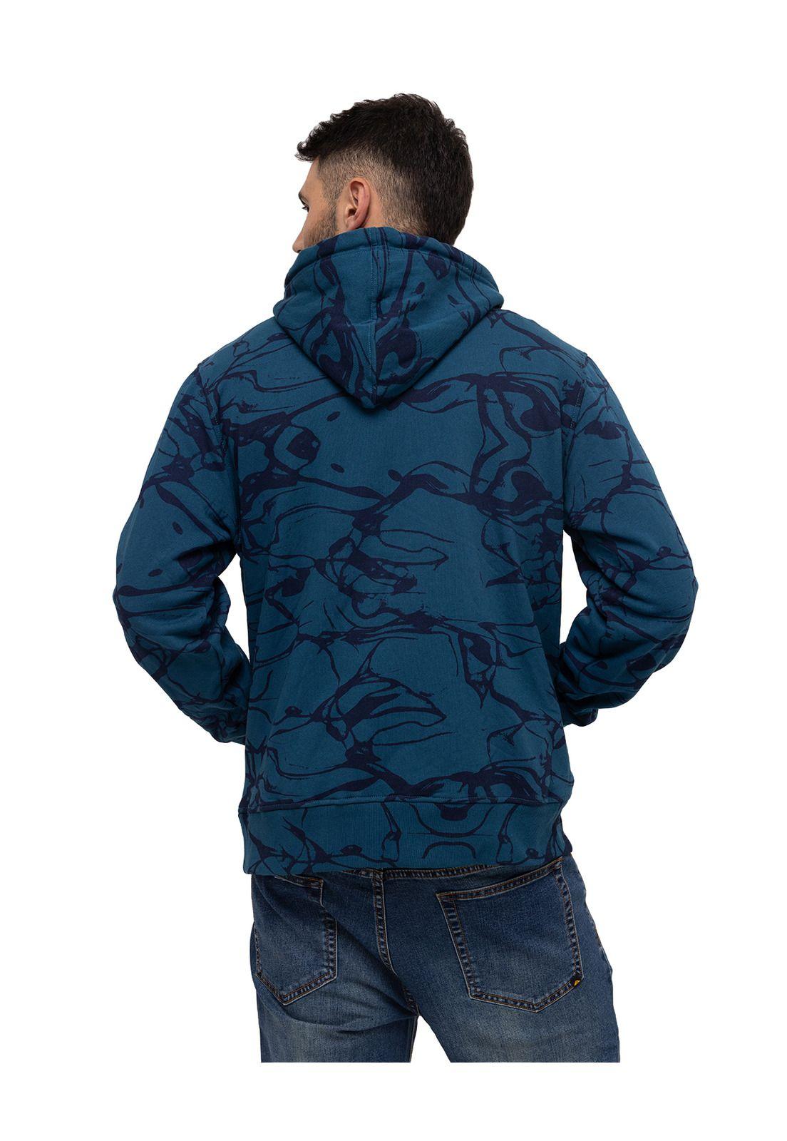 Polerón Fleece Logo Prin Azul Unisex-4