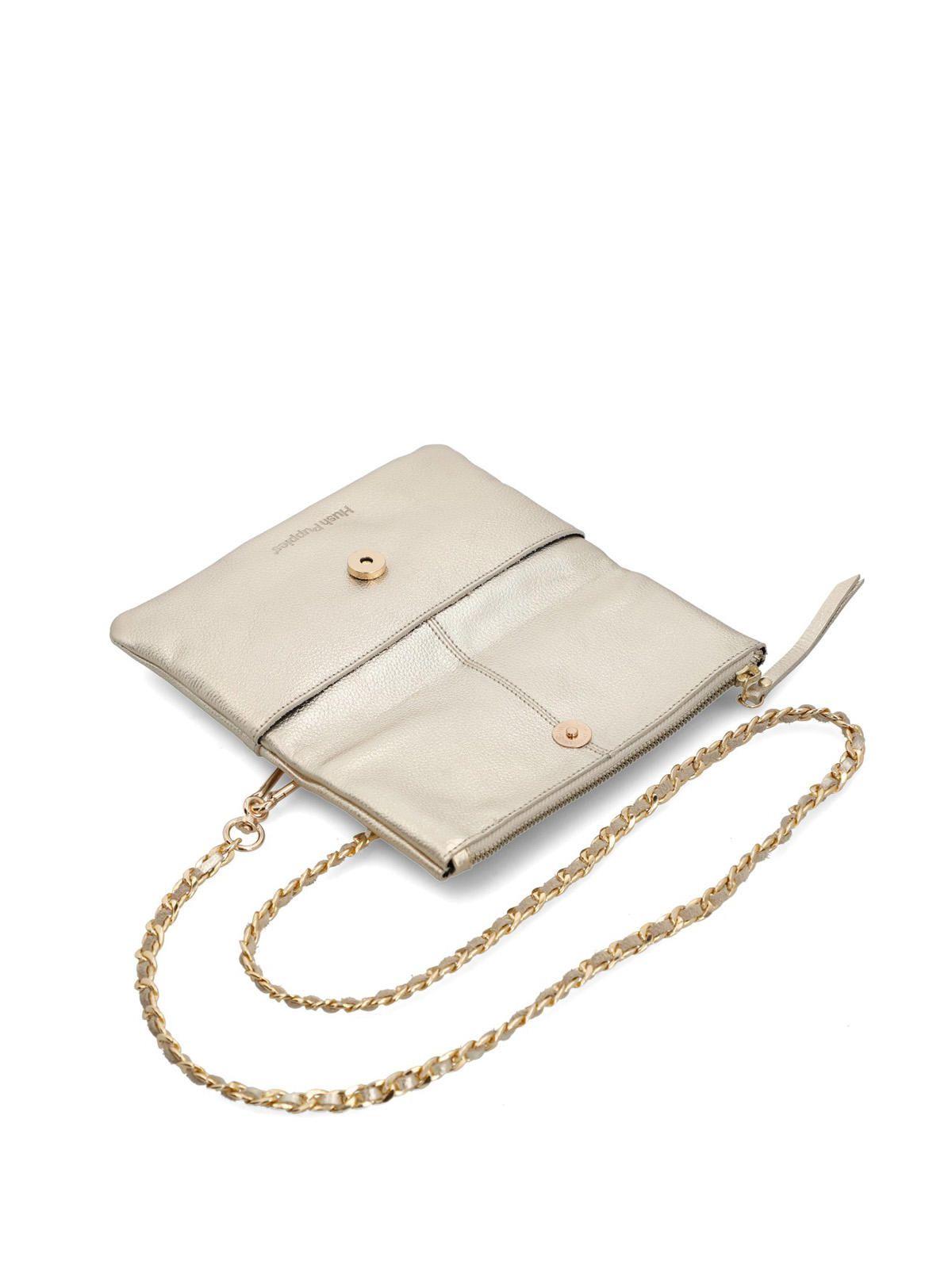 Cartera Cuero Mujer Funny Cross Dorado-3