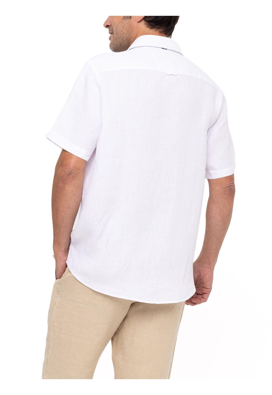 Camisa Lino Orgánico Linenshort Blanco Hombre-7