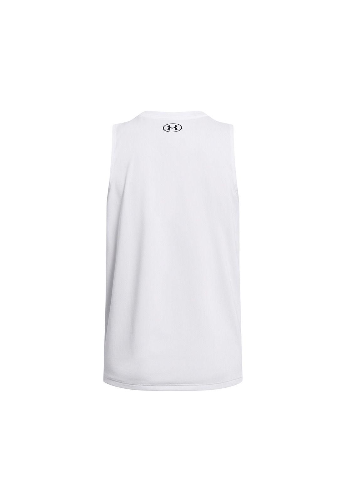 Polera Sin Mangas UA Tech Mujer Blanco-1