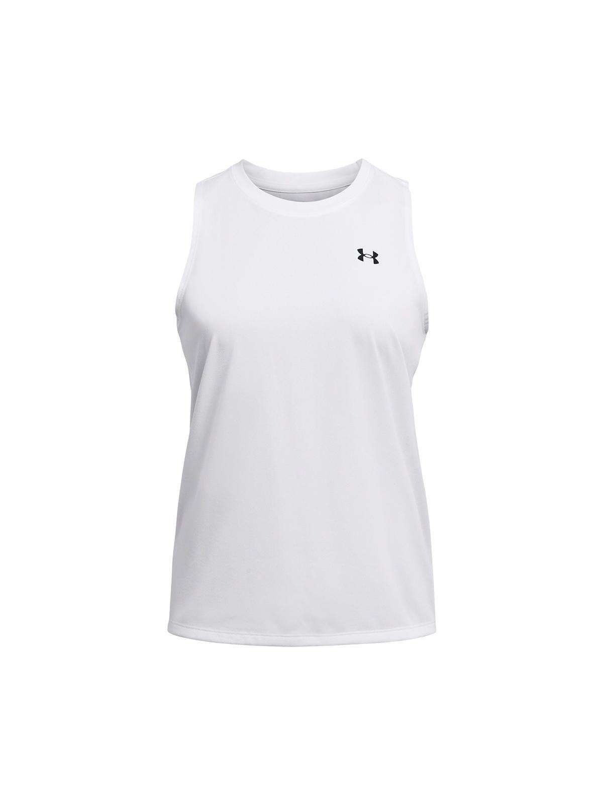 Polera Sin Mangas UA Tech Mujer Blanco-0