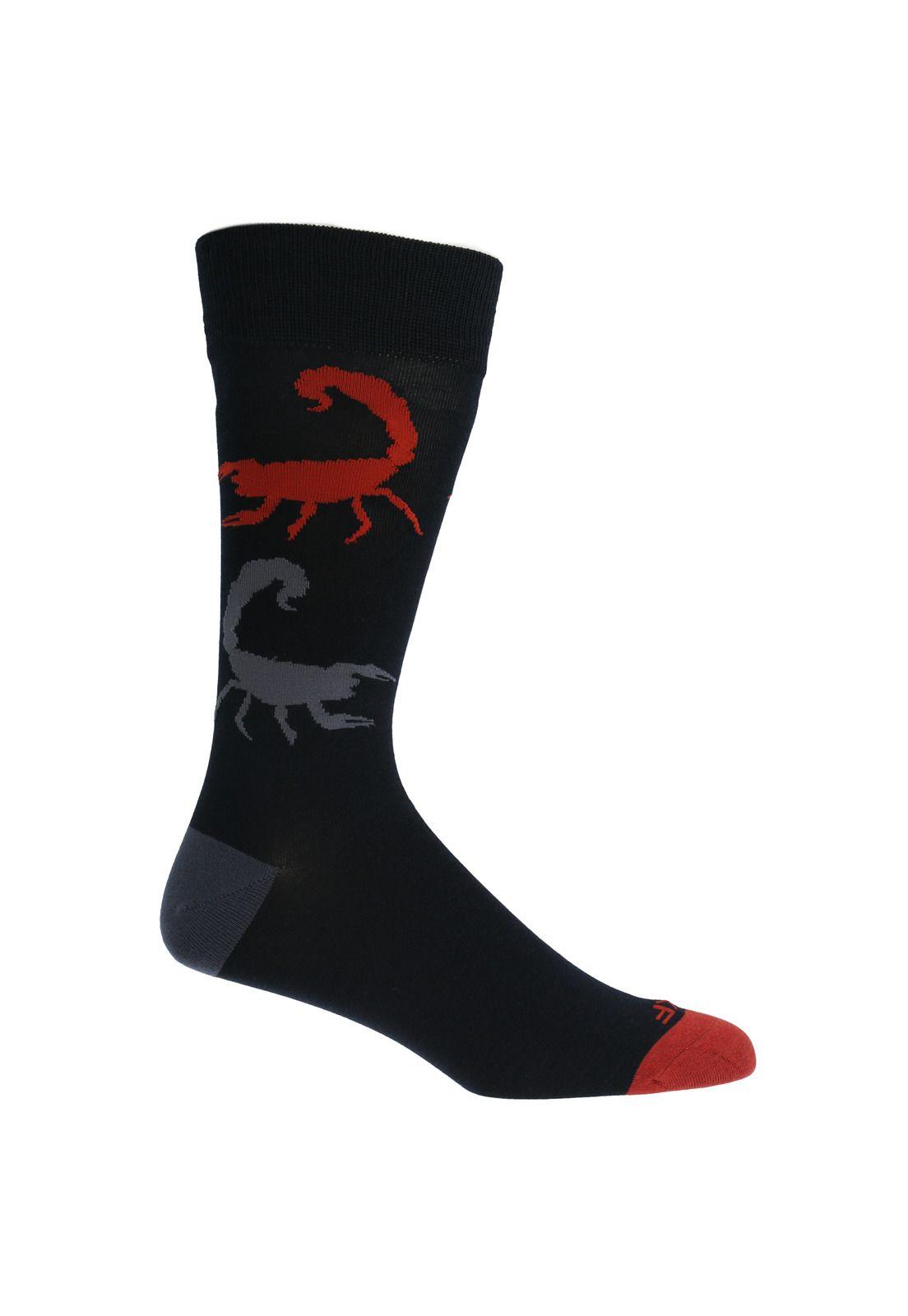 Calcetín Bambú Hombre Scorpion Azul-0