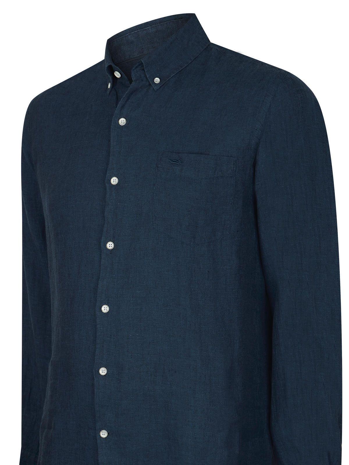 Camisa Lino Orgánico Fantasy Azul Hombre -3