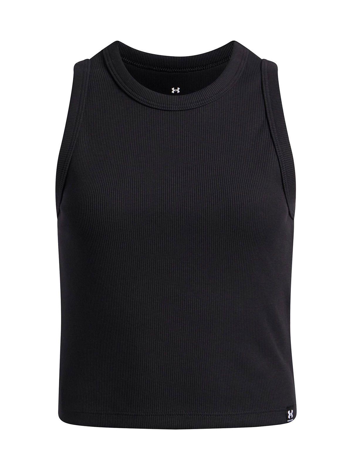 Polera S/M UA Rival Rib Tank Negro Niña-0