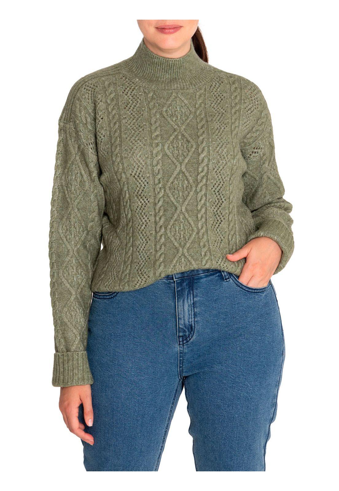 Sweater Fibras Recicladas Mujer Dalia Verde-4