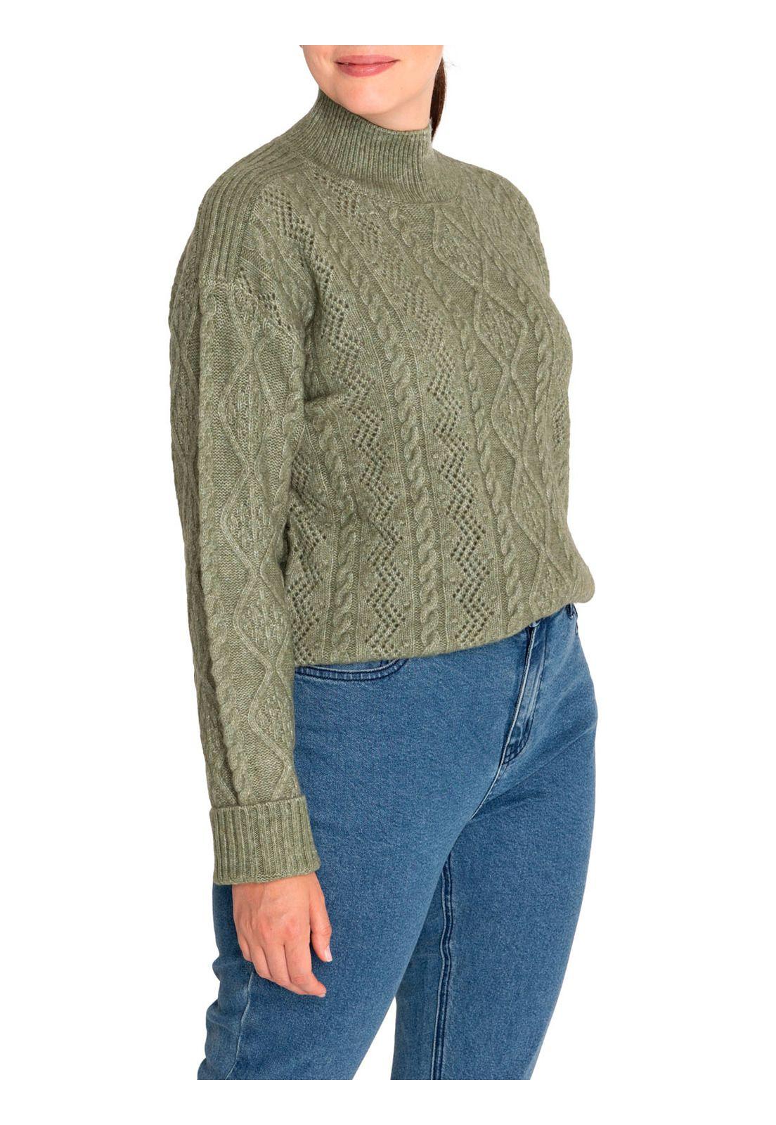 Sweater Fibras Recicladas Mujer Dalia Verde-5