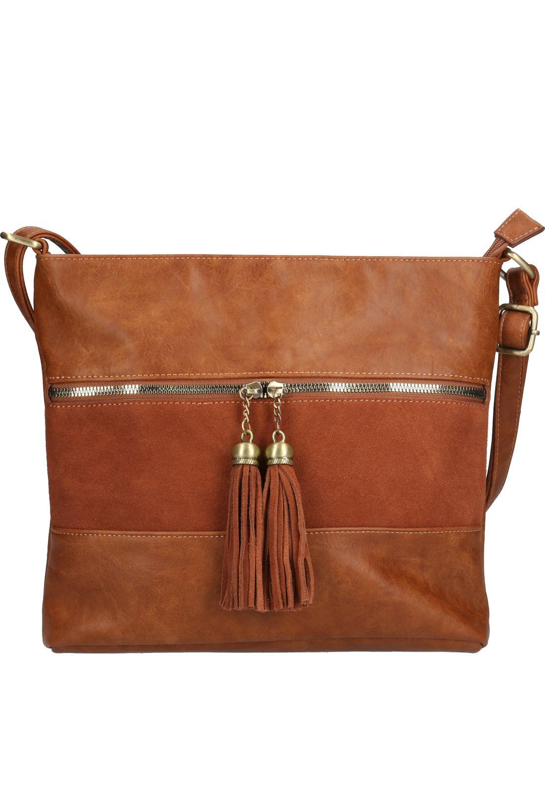Cartera Cuero Mujer Levick Cross Café-0