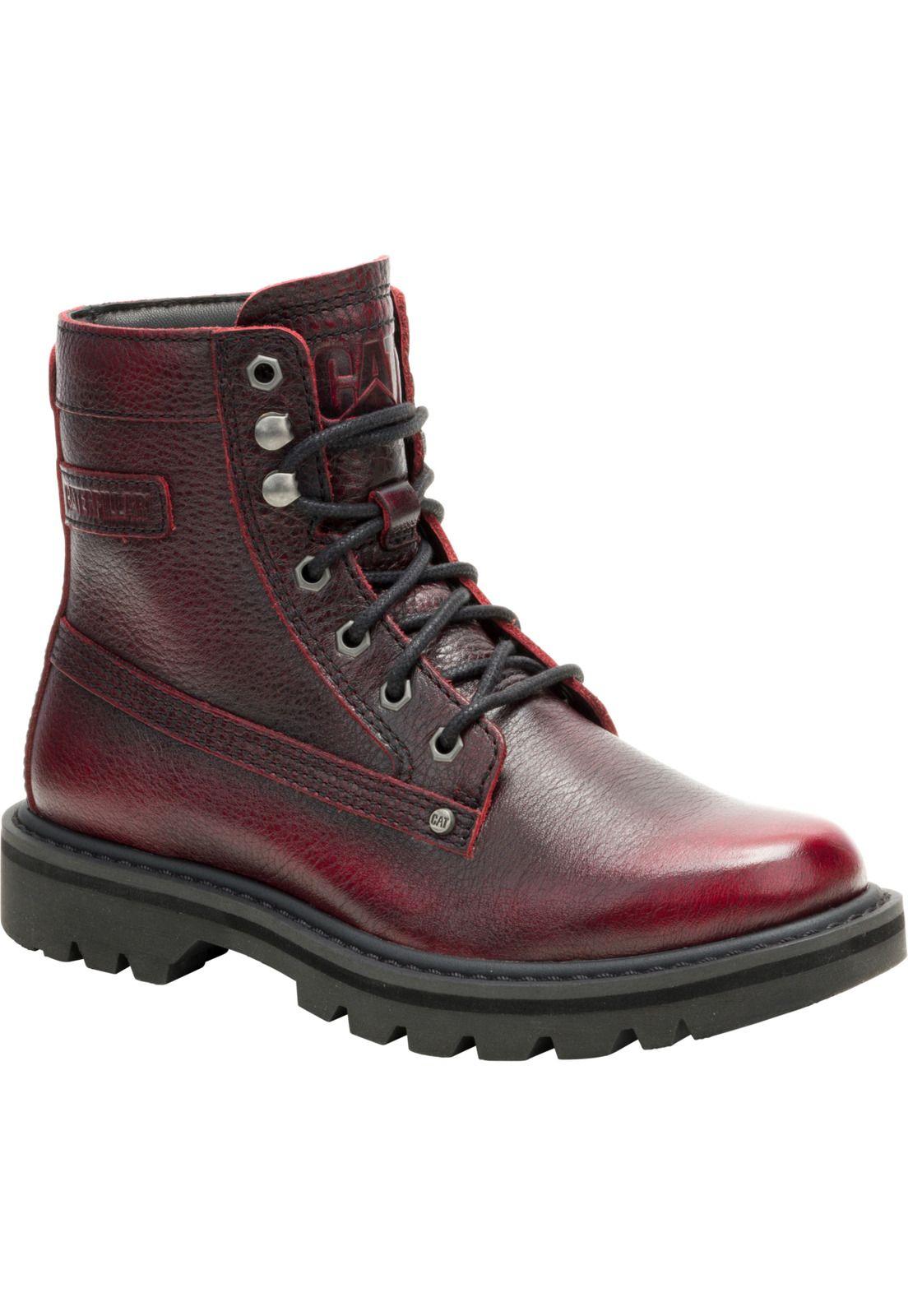 Botín de Cuero Colorado Grader Mujer Rojo-0