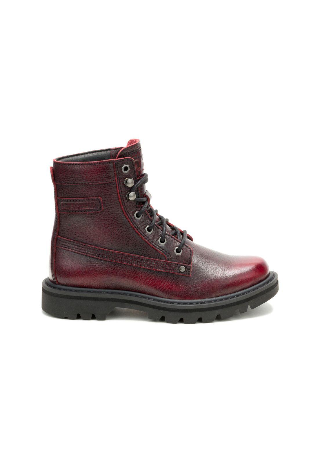 Botín de Cuero Colorado Grader Mujer Rojo-1