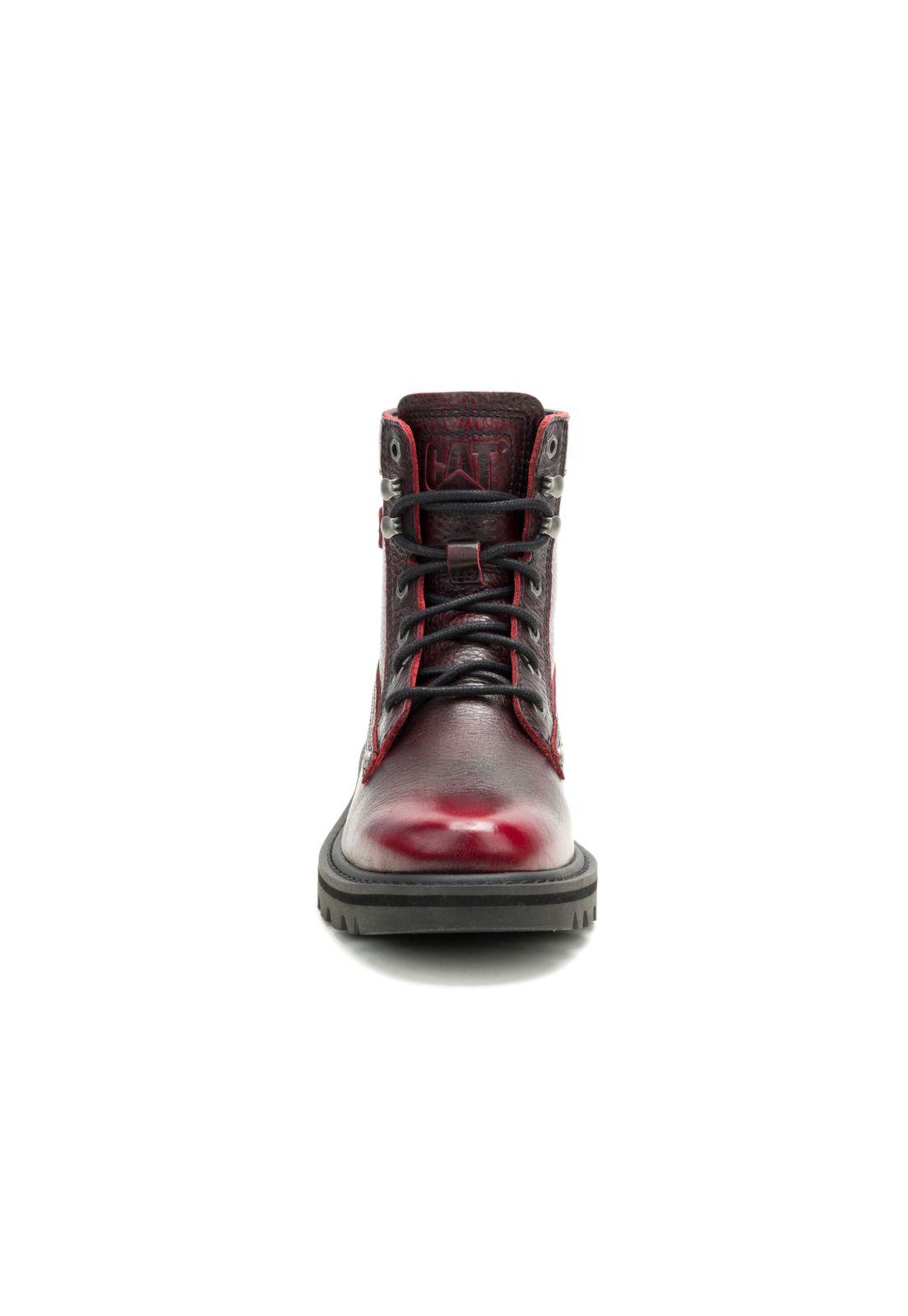 Botín de Cuero Colorado Grader Mujer Rojo-3