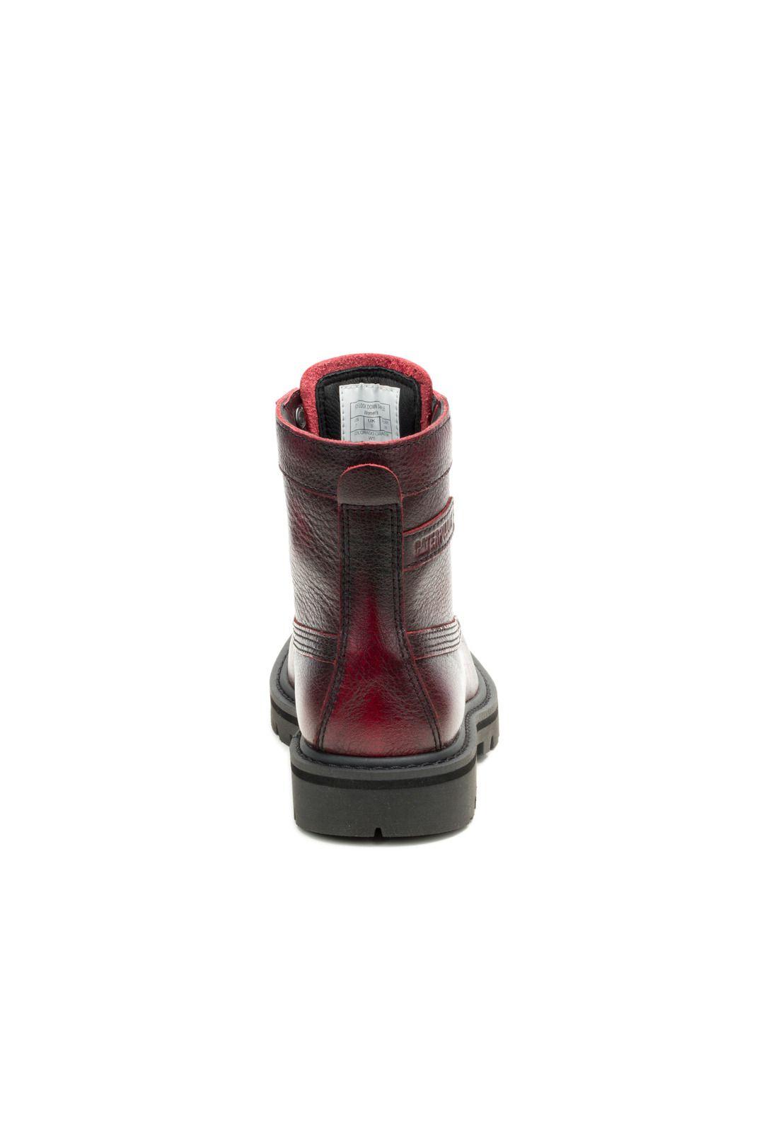 Botín de Cuero Colorado Grader Mujer Rojo-4