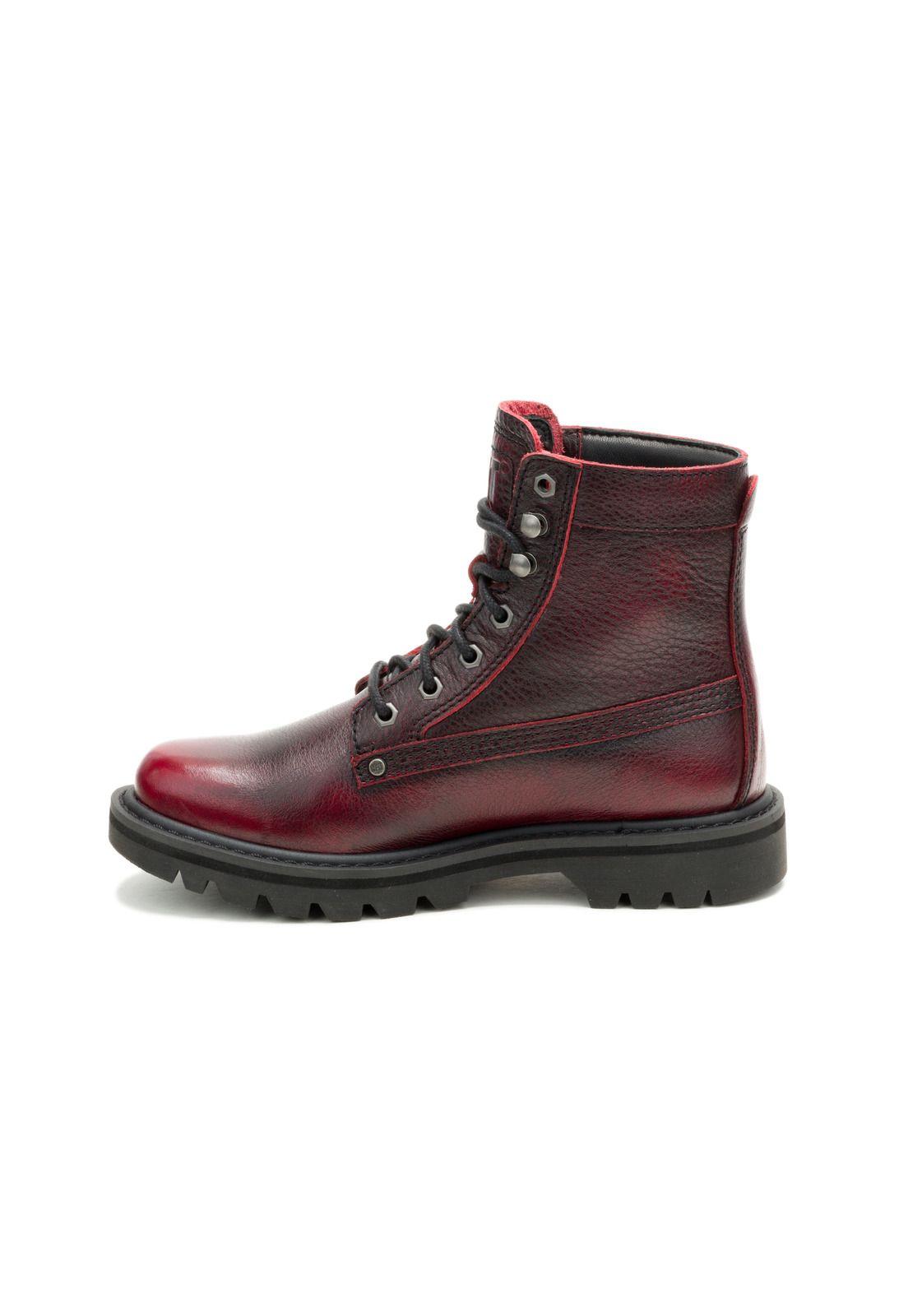 Botín de Cuero Colorado Grader Mujer Rojo-6