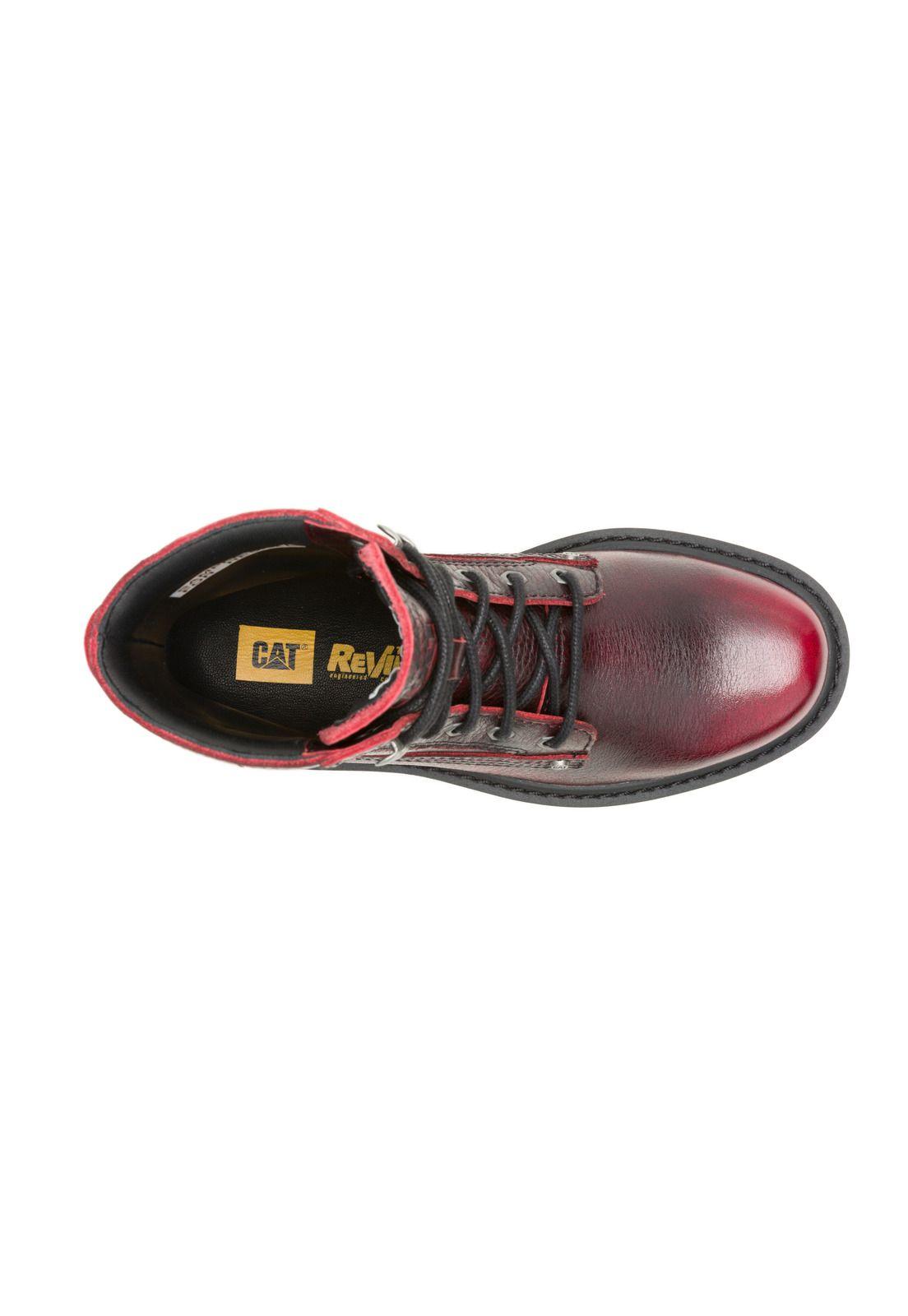 Botín de Cuero Colorado Grader Mujer Rojo-7