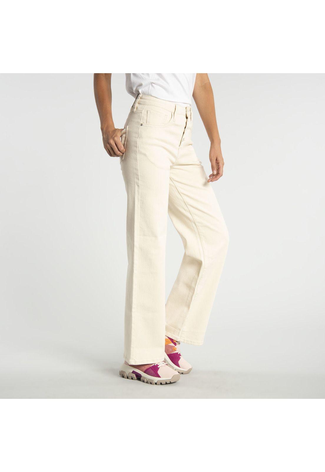 Jeans Mujer W Local Denim Wide L Crema-1