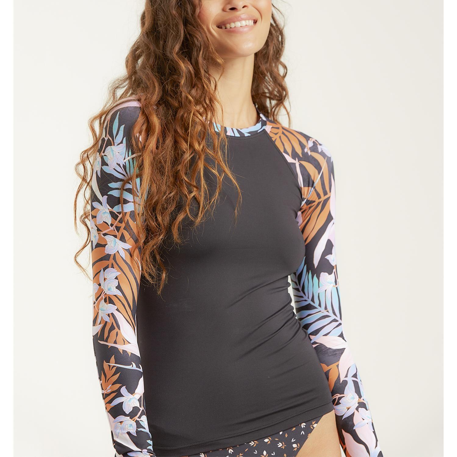 Polera De Agua  Tropic Moon Ls Rg Negro Mujer-0