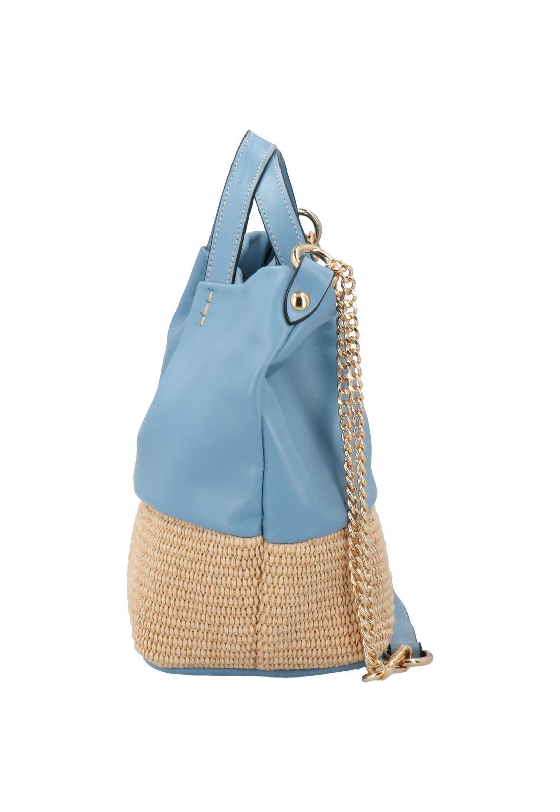 Cartera Cuero Orchid Tote Celeste Mujer-2