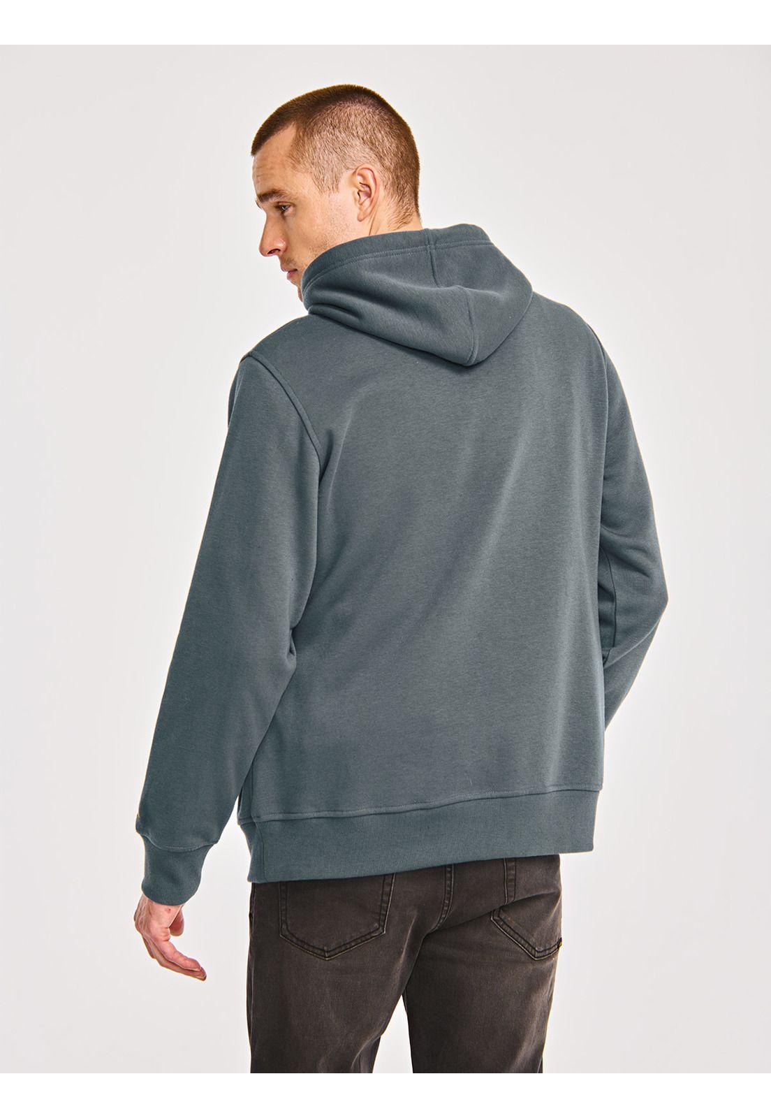 Polerón Hombre Fleece Cat Logo Pullover Hoodie Azul-3