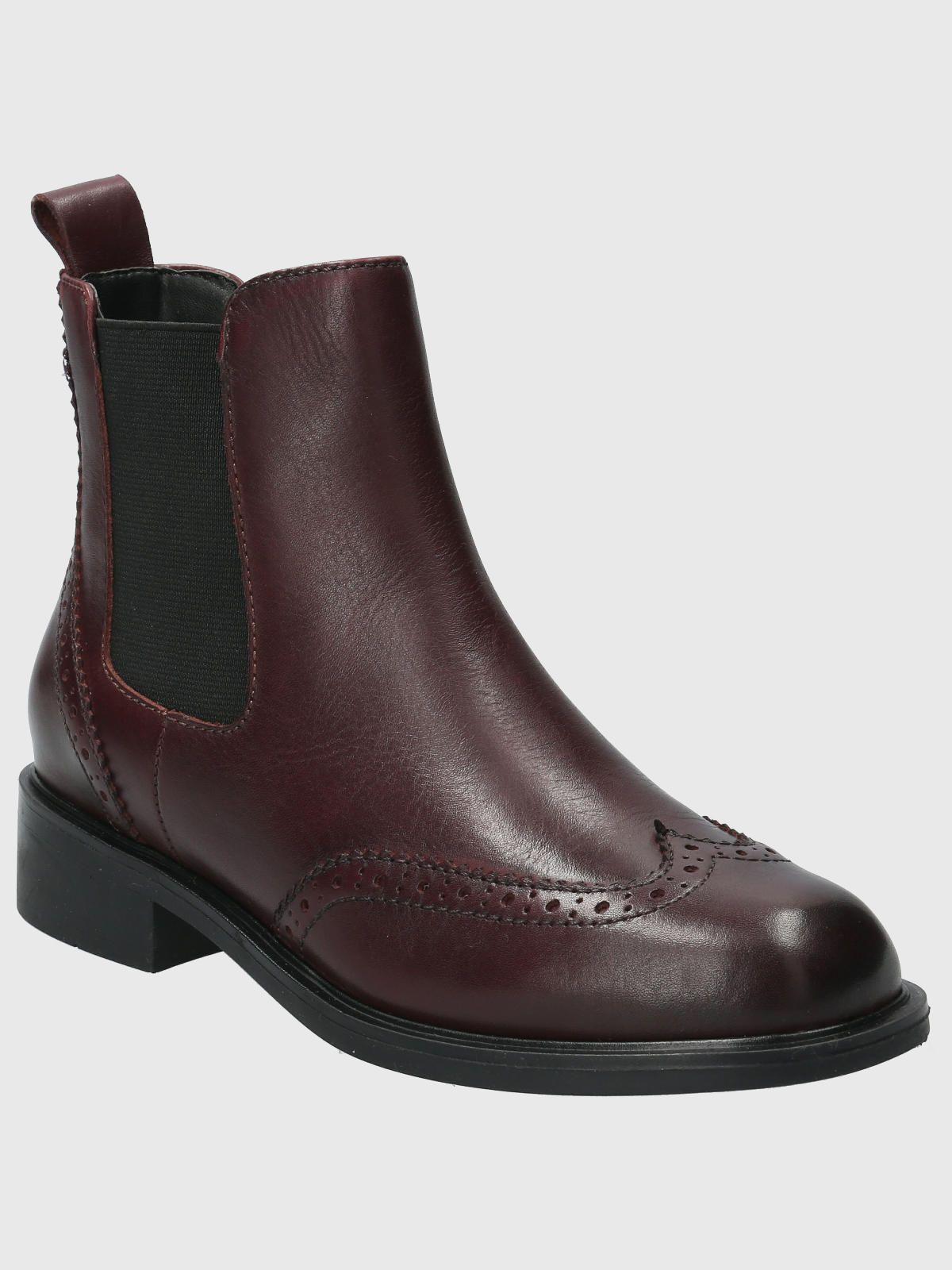 Botin Cuero Mujer Algate Rojo-0
