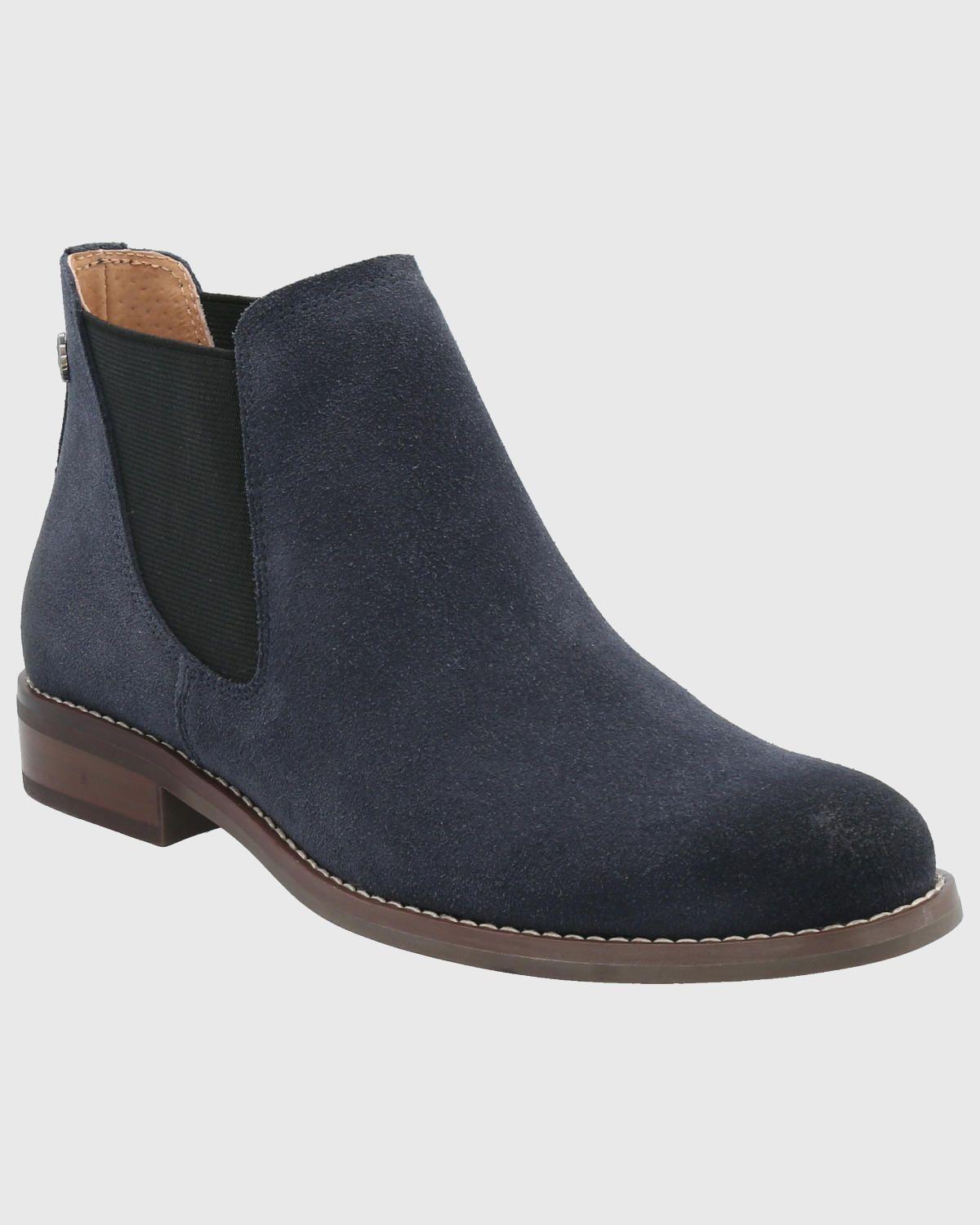 Botin Cuero Mujer Clifton Azul-0