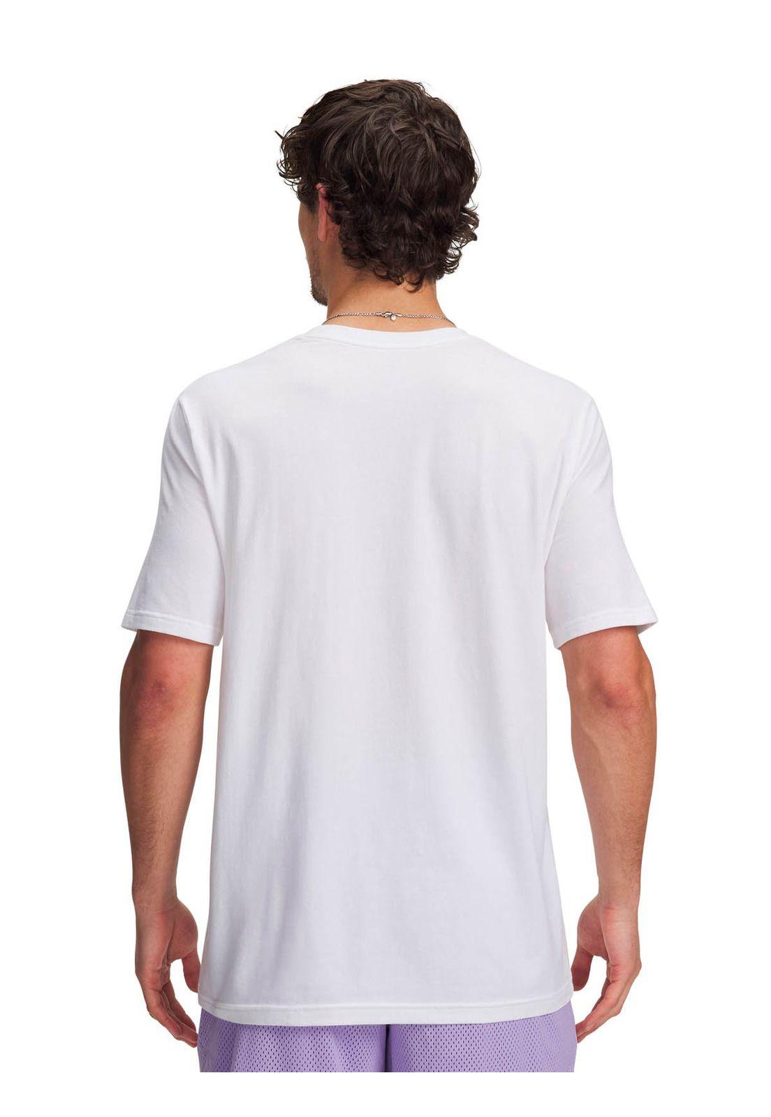 Polera Manga Corta Basketball Hombre Curry playable 1 Blanco -1