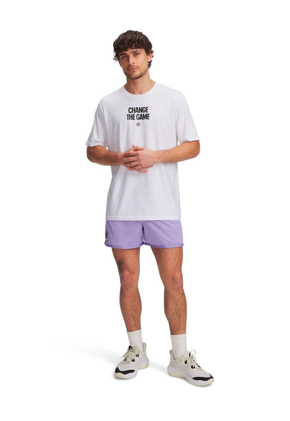 Polera Manga Corta Basketball Hombre Curry playable 1 Blanco -3
