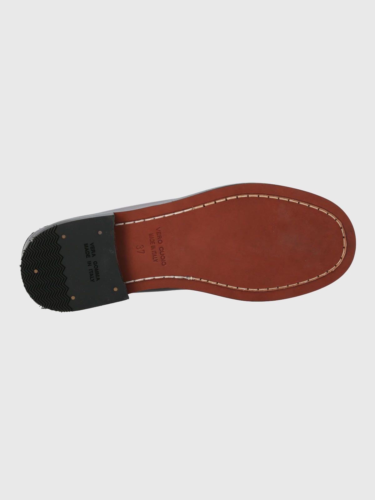 Mocasin Mujer Italiano Cuero Madri Burdeo-7
